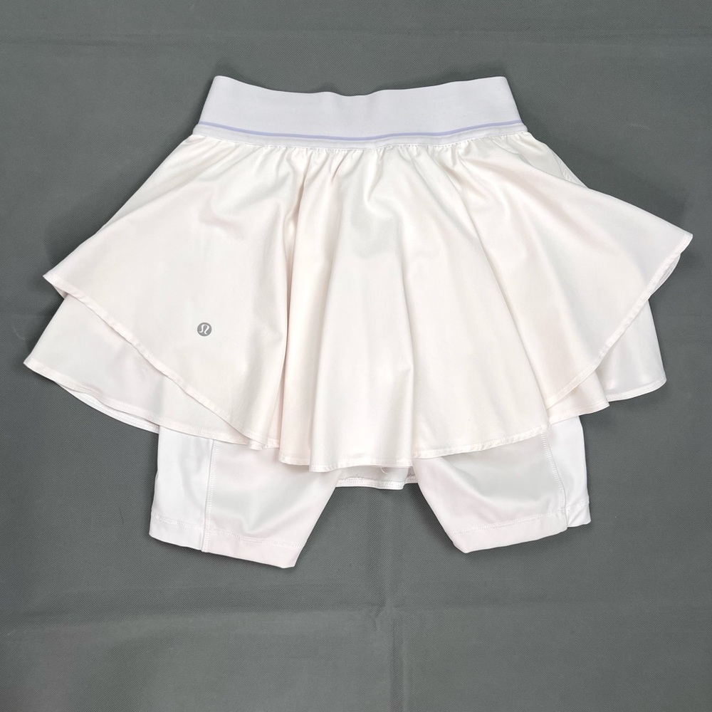 Lululemon Court Rival High Rise Tennis Skort Size 4 White Athletic Skirt Layered